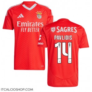 Benfica Vangelis Pavlidis #14 Prima Maglia 2024-25 Manica Corta